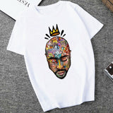 American Ripper Tupac 2pac Hip Hop Women's T Shirt Summer Short Sleeve Chewing Funny Tshirt Tops Women T-shirt Female