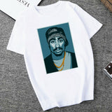 American Ripper Tupac 2pac Hip Hop Women's T Shirt Summer Short Sleeve Chewing Funny Tshirt Tops Women T-shirt Female