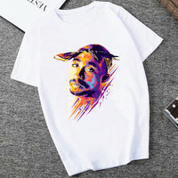 American Ripper Tupac 2pac Hip Hop Women's T Shirt Summer Short Sleeve Chewing Funny Tshirt Tops Women T-shirt Female