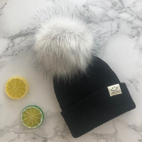 Winter Unisex Faux Fur Pompon Hat Scarf For Kids Boys Girls Knitted Baby Caps With Pompom Bonnet Children&#39;s Accessories