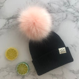 Winter Unisex Faux Fur Pompon Hat Scarf For Kids Boys Girls Knitted Baby Caps With Pompom Bonnet Children&#39;s Accessories