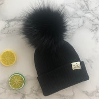 Winter Unisex Faux Fur Pompon Hat Scarf For Kids Boys Girls Knitted Baby Caps With Pompom Bonnet Children&#39;s Accessories