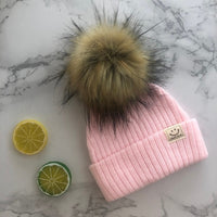 Winter Unisex Faux Fur Pompon Hat Scarf For Kids Boys Girls Knitted Baby Caps With Pompom Bonnet Children&#39;s Accessories