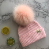 Winter Unisex Faux Fur Pompon Hat Scarf For Kids Boys Girls Knitted Baby Caps With Pompom Bonnet Children&#39;s Accessories