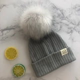 Winter Unisex Faux Fur Pompon Hat Scarf For Kids Boys Girls Knitted Baby Caps With Pompom Bonnet Children&#39;s Accessories