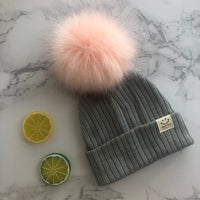 Winter Unisex Faux Fur Pompon Hat Scarf For Kids Boys Girls Knitted Baby Caps With Pompom Bonnet Children&#39;s Accessories