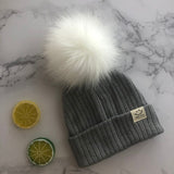 Winter Unisex Faux Fur Pompon Hat Scarf For Kids Boys Girls Knitted Baby Caps With Pompom Bonnet Children&#39;s Accessories