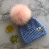 Winter Unisex Faux Fur Pompon Hat Scarf For Kids Boys Girls Knitted Baby Caps With Pompom Bonnet Children&#39;s Accessories