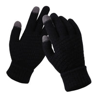 Women's Winter Touch Screen Gloves Thicken Warm Knitted Stretch Gloves Imitation Wool Full Finger Outdoor Skiing Gloves