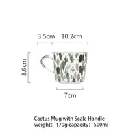 MDZF SWEETHOME 500ml Yellow Peach Cactus Glass Tea Milk Cups With Scale Coffee Mug Party Creative Drinkware Tumbler Water Cups