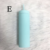 Hot Sale 16oz Acrylic Slim Skinny Tumbler Colorful Matte Water Bottle With Lid Straw Double Wall For New Year Party Gifts