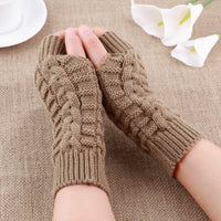 Half Finger Gloves for Women Winter Soft Warm Wool Knitting Arm Gloves Soft Warm Mittens Handschoenen Unisex Guantes Mujer Ne