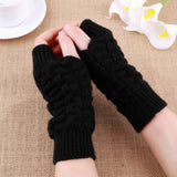 Half Finger Gloves for Women Winter Soft Warm Wool Knitting Arm Gloves Soft Warm Mittens Handschoenen Unisex Guantes Mujer Ne