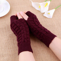 Half Finger Gloves for Women Winter Soft Warm Wool Knitting Arm Gloves Soft Warm Mittens Handschoenen Unisex Guantes Mujer Ne