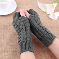 Half Finger Gloves for Women Winter Soft Warm Wool Knitting Arm Gloves Soft Warm Mittens Handschoenen Unisex Guantes Mujer Ne