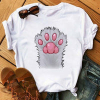 Maycaur Fashion Women Dogs Paws T Shirt Peace Love Dogs Funny Casual O-neck Short Sleeves T-shirt Summer Kawaii Female Tee Shirt