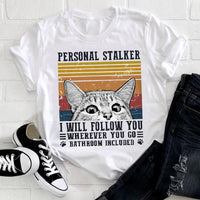 Women Cute Cat Striped Cute Face Clothing 2021 Funny Printing Animal Clothes Print Tshirt Female Tee Top Ladies Graphic T-shirt