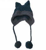 BomHCS Cute Fox Ears Beanie Winter Warm 100% Handmade Knit Hat