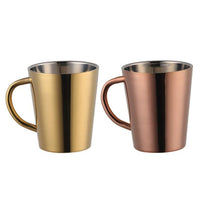 300ml Stainless Steel Coffee Mug Portable Milk Cup With Handle Double Wall Rainbow Cups Travel Tumbler Milk Tea Mugs