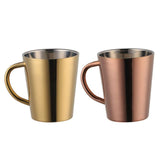 300ml Stainless Steel Coffee Mug Portable Milk Cup With Handle Double Wall Rainbow Cups Travel Tumbler Milk Tea Mugs