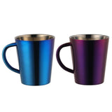 300ml Stainless Steel Coffee Mug Portable Milk Cup With Handle Double Wall Rainbow Cups Travel Tumbler Milk Tea Mugs