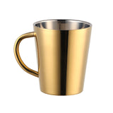 300ml Stainless Steel Coffee Mug Portable Milk Cup With Handle Double Wall Rainbow Cups Travel Tumbler Milk Tea Mugs