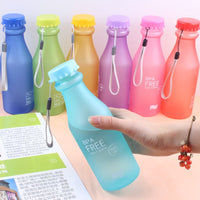 Candy Color Water Bottle Plastic Party Cup Matte Fall Resistant Drop Water Cup Sports Bottle For Travel Camping Accessories