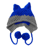 BomHCS Cute Fox Ears Beanie Winter Warm 100% Handmade Knit Hat