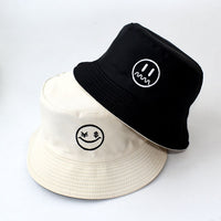 Bucket Hats Women Letter Embroidered Double-sided Fisherman Hat Korean Style Solid Climbing Outdoor Sunscreen Bucket Hat ZZ-337