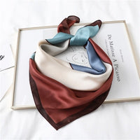 2021 Summer Luxury Brand Silk Scarf Square Women Shawls And Wraps Fashion Office Small Hair Neck Hijabs Foulard Scarves 70*70cm