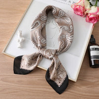 2021 Summer Luxury Brand Silk Scarf Square Women Shawls And Wraps Fashion Office Small Hair Neck Hijabs Foulard Scarves 70*70cm