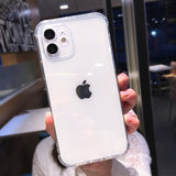 Candy Color Transparent Silicone Case For iPhone 12 Mini 11 Pro Max 7 8 Plus X XR XS Max SE 2020 Fashion Camera Protection Shell