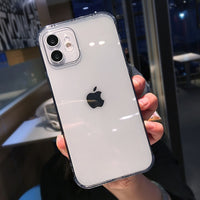 Candy Color Transparent Silicone Case For iPhone 12 Mini 11 Pro Max 7 8 Plus X XR XS Max SE 2020 Fashion Camera Protection Shell