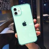 Candy Color Transparent Silicone Case For iPhone 12 Mini 11 Pro Max 7 8 Plus X XR XS Max SE 2020 Fashion Camera Protection Shell