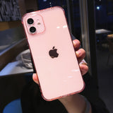 Candy Color Transparent Silicone Case For iPhone 12 Mini 11 Pro Max 7 8 Plus X XR XS Max SE 2020 Fashion Camera Protection Shell