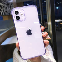 Candy Color Transparent Silicone Case For iPhone 12 Mini 11 Pro Max 7 8 Plus X XR XS Max SE 2020 Fashion Camera Protection Shell