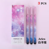 3pc/lot Constellation Gel Pen Novelty 0.5mm Starry Black Ink Pen for Girl Gift Student Stationery School Writing Office Supplies