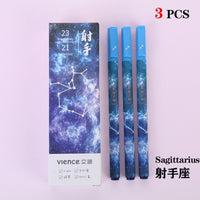 3pc/lot Constellation Gel Pen Novelty 0.5mm Starry Black Ink Pen for Girl Gift Student Stationery School Writing Office Supplies