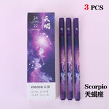 3pc/lot Constellation Gel Pen Novelty 0.5mm Starry Black Ink Pen for Girl Gift Student Stationery School Writing Office Supplies