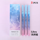 3pc/lot Constellation Gel Pen Novelty 0.5mm Starry Black Ink Pen for Girl Gift Student Stationery School Writing Office Supplies