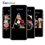 Letter Alphabet Flowers For LG K22 K71 K61 K51S K41S K30 K20 2019 Q60 V60 V50S V50 V40 V35 V30S V30 G8 G8S G8X ThinQ Phone Case