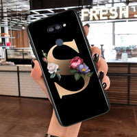 Letter Alphabet Flowers For LG K22 K71 K61 K51S K41S K30 K20 2019 Q60 V60 V50S V50 V40 V35 V30S V30 G8 G8S G8X ThinQ Phone Case