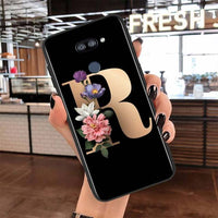 Letter Alphabet Flowers For LG K22 K71 K61 K51S K41S K30 K20 2019 Q60 V60 V50S V50 V40 V35 V30S V30 G8 G8S G8X ThinQ Phone Case