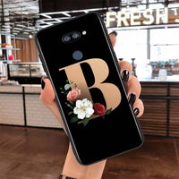 Letter Alphabet Flowers For LG K22 K71 K61 K51S K41S K30 K20 2019 Q60 V60 V50S V50 V40 V35 V30S V30 G8 G8S G8X ThinQ Phone Case