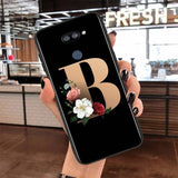 Letter Alphabet Flowers For LG K22 K71 K61 K51S K41S K30 K20 2019 Q60 V60 V50S V50 V40 V35 V30S V30 G8 G8S G8X ThinQ Phone Case