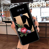 Letter Alphabet Flowers For LG K22 K71 K61 K51S K41S K30 K20 2019 Q60 V60 V50S V50 V40 V35 V30S V30 G8 G8S G8X ThinQ Phone Case