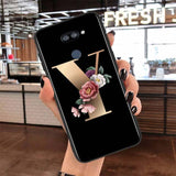 Letter Alphabet Flowers For LG K22 K71 K61 K51S K41S K30 K20 2019 Q60 V60 V50S V50 V40 V35 V30S V30 G8 G8S G8X ThinQ Phone Case