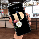 Letter Alphabet Flowers For LG K22 K71 K61 K51S K41S K30 K20 2019 Q60 V60 V50S V50 V40 V35 V30S V30 G8 G8S G8X ThinQ Phone Case