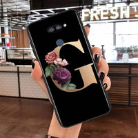 Letter Alphabet Flowers For LG K22 K71 K61 K51S K41S K30 K20 2019 Q60 V60 V50S V50 V40 V35 V30S V30 G8 G8S G8X ThinQ Phone Case