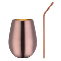 500ml Stainless Steel Beer Wine Cup Rose Gold Beer Tumbler Cocktail Juice Milk Cup Metal Drinking Mug for Bar Outdoor Drinkware